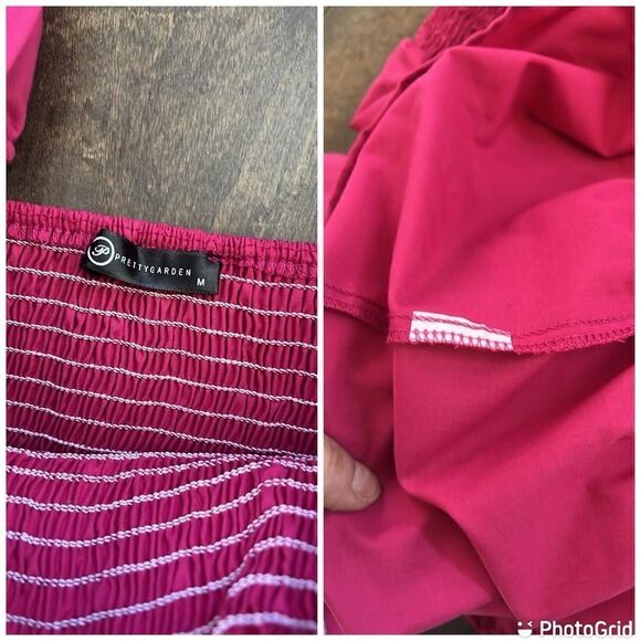 New Sexy Off Shoulder Short Puff Sleeve High Waist Casual Ruched Ruffle MIDI - Picture 9 of 10